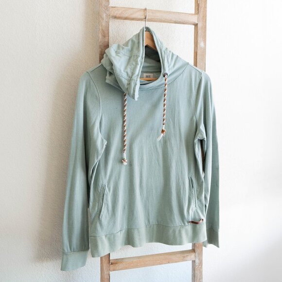 BKE Buckle Sage Mint Hoodie Sz Medium Twisted Rope Drawstrings Kangaroo Pocket - Picture 2 of 12